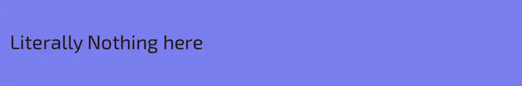 Literally Nothing here